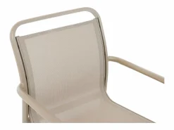 MYLIA Comedor de jardín de aluminio: una mesa redonda extensible L.150/200 cm y 6 sillones apilables - - VELYRA de Topo Clearance