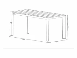 MYLIA Comedores De Jardín|Comedor de jardín de aluminio: una mesa L.150 cm y 4 sillones apilables - Natural claro y antracita - NYROS de