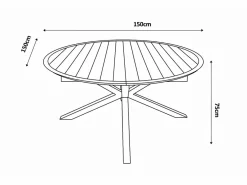 Comedor de jardín de aluminio: una mesa redonda extensible L.150/200 cm y 4 sillones apilables - Antracita - VELYRA de^MYLIA Hot