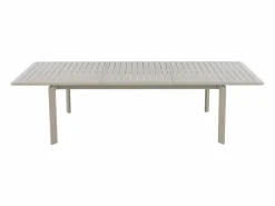 MYLIA Comedores De Jardín|Comedor de jardín de aluminio: una mesa extensible L.205/286.5 cm y 6 sillones apilables - - MACILA de