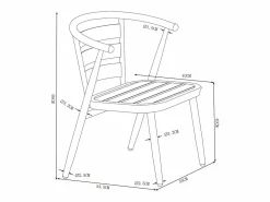 MYLIA Comedor de jardín de aluminio: Una mesa y 2 sillones - - ADEA de Cobrizo Outlet