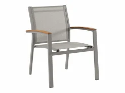 MYLIA Comedores De Jardín|Comedor de jardín de aluminio con mesa extensible 180/240 y 6 sillas - NAURU de