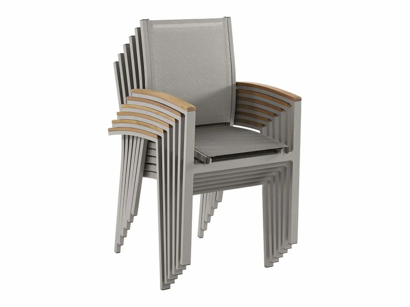 MYLIA Comedores De Jardín|Comedor de jardín de aluminio con mesa extensible 180/240 y 6 sillas - NAURU de