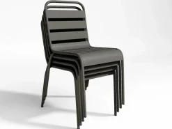 Comedor de jardín de metal una mesa L.160 con 2 sillones y 4 sillas^MYLIA