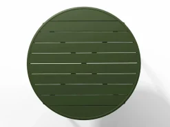 Comedor de jardín de metal - Mesa D.110 cm y 4 sillas apilables Verde^MYLIA Best