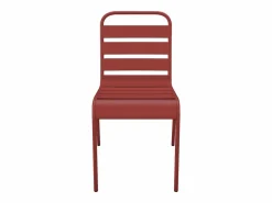 Comedor de jardín de metal - una mesa D.110cm y 4 sillas apilables^MYLIA Best