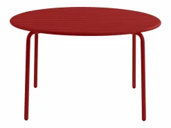 Comedor de jardín de metal - una mesa D.110cm y 4 sillas apilables^MYLIA Best