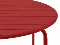 Comedor de jardín de metal - una mesa D.110cm y 4 sillas apilables^MYLIA Best