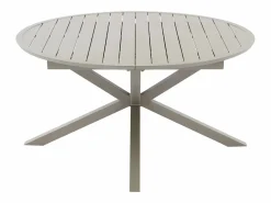 MYLIA Comedores De Jardín|Comedor de jardín de metal: mesa redonda extensible L.150/200 cm y 6 sillones apilables - - YOHA de