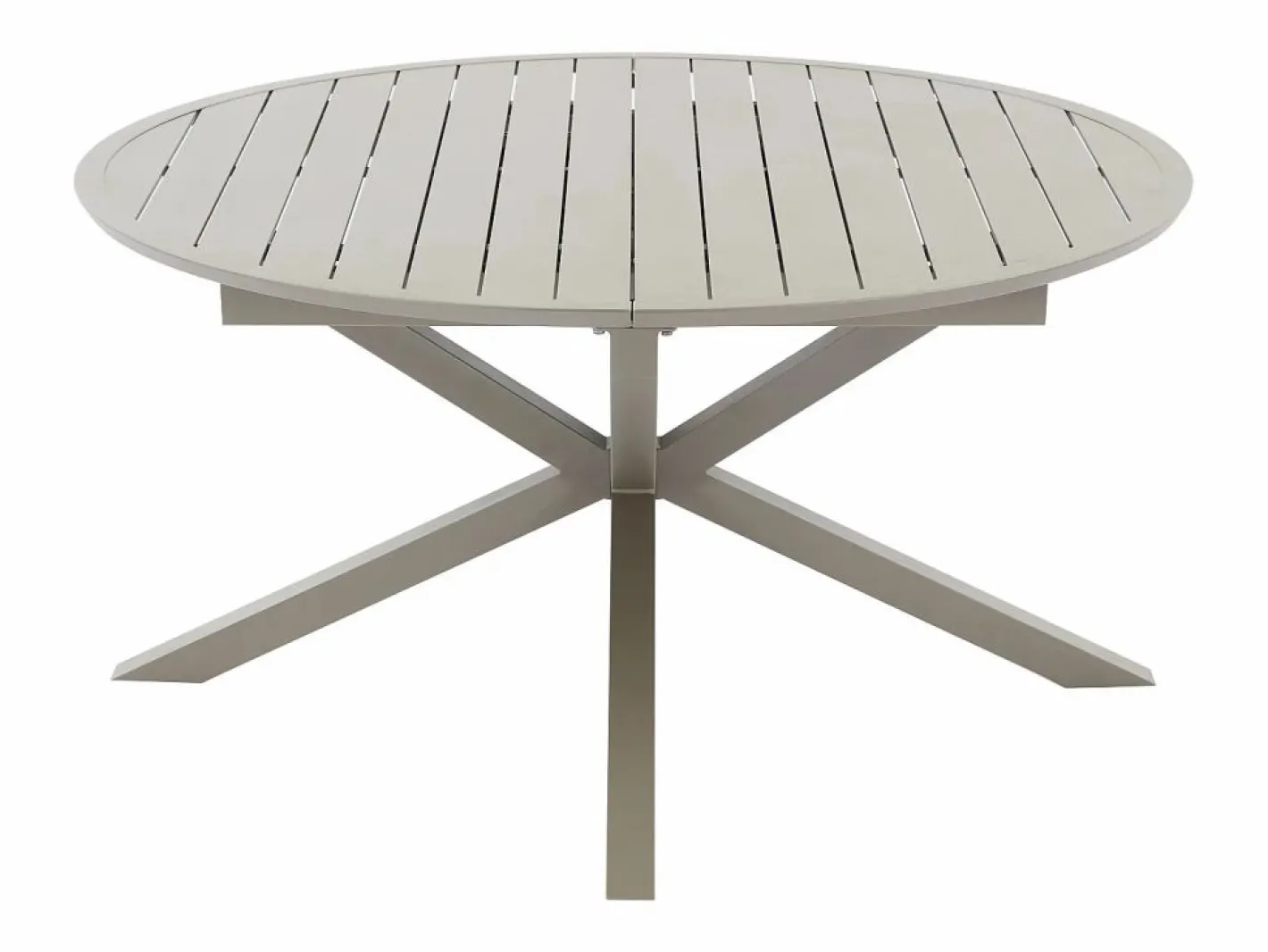 MYLIA Comedores De Jardín|Comedor de jardín de metal: mesa redonda extensible L.150/200 cm y 6 sillones apilables - - YOHA de