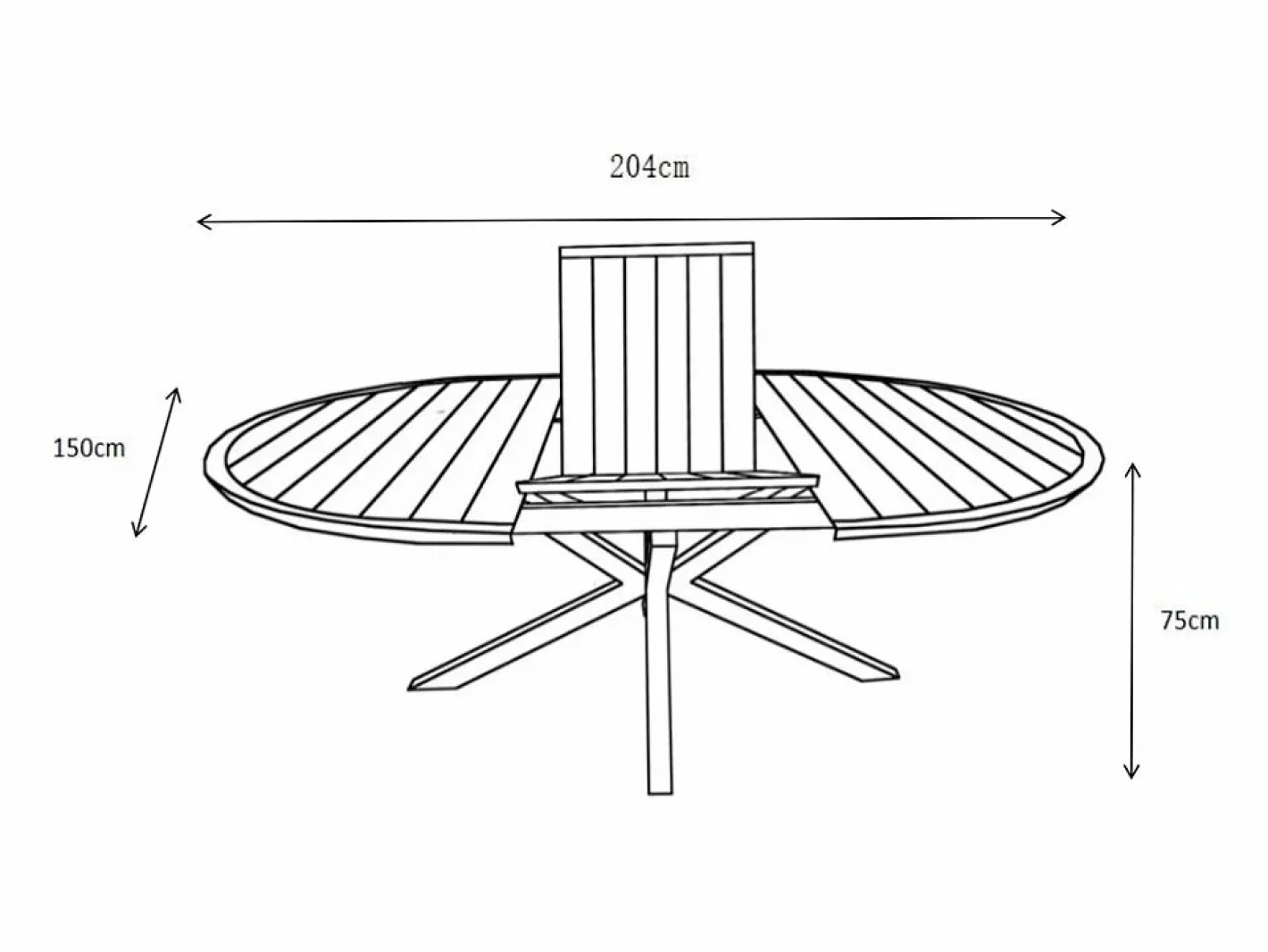 MYLIA Comedores De Jardín|Comedor de jardín de metal: mesa redonda extensible L.150/200 cm y 6 sillones apilables - - YOHA de