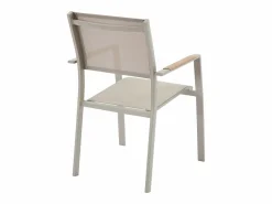 MYLIA Comedores De Jardín|Comedor de jardín de metal: mesa redonda extensible L.150/200 cm y 6 sillones apilables - - YOHA de