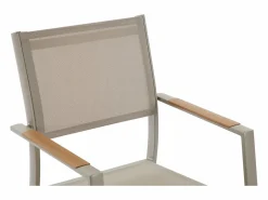 MYLIA Comedores De Jardín|Comedor de jardín de metal: mesa redonda extensible L.150/200 cm y 6 sillones apilables - - YOHA de
