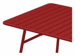 MYLIA Comedor de jardín de metal 1 mesa, 4 sillas, 2 sillones - MIRMANDE Rojo Online