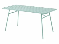 MYLIA Comedor de jardín de metal: 1 mesa de 160 cm y 6 sillas - - BIRMOS Verde almendra Sale