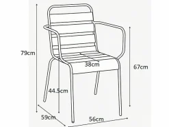 Comedor de jardín de metal 1 mesa, 4 sillones - MIRMANDE^MYLIA Clearance