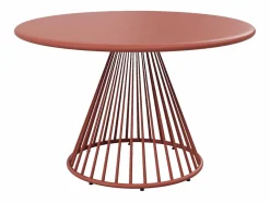 Comedor de jardín de metal: mesa D.120 cm y 4 sillones - Terracotta - BIRMOS de^MYLIA