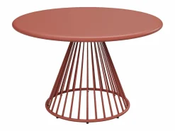 Comedor de jardín de metal: mesa D.120 cm y 4 sillones - Terracotta - BIRMOS de^MYLIA