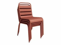 Comedor de jardín de metal - Una mesa de 70 cm y 2 sillas apilables - - MIRMANDE de^MYLIA Sale
