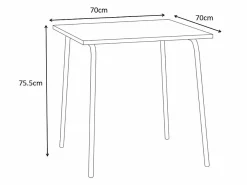 Comedor de jardín de metal - Una mesa de 70 cm y 2 sillas apilables - - MIRMANDE de^MYLIA Sale