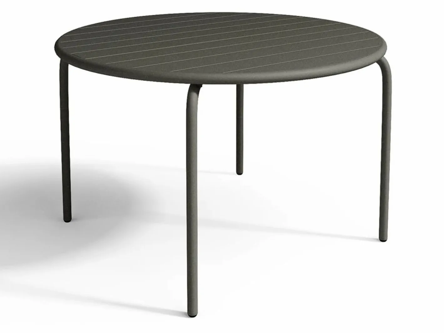 MYLIA Comedor de jardín de metal 1 mesa y 4 sillones apilables - MIRMANDE Gris antracita Outlet