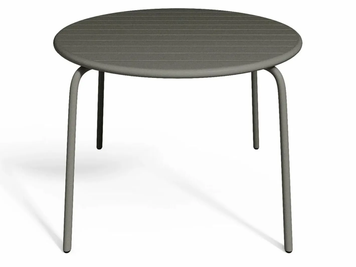MYLIA Comedor de jardín de metal 1 mesa y 4 sillones apilables - MIRMANDE Gris antracita Outlet