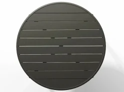 MYLIA Comedor de jardín de metal 1 mesa y 4 sillones apilables - MIRMANDE Gris antracita Outlet