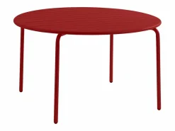 MYLIA Comedores De Jardín|Comedor de jardín de metal: 1 mesa y 4 sillones apilables MIRMANDE