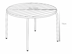 MYLIA Comedores De Jardín|Comedor de jardín de metal - Mesa redonda D.130cm y 6 sillas apilables - Amarillo - MIRMANDE de