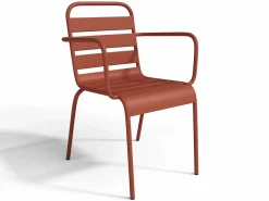 Comedor de jardín de metal una mesa L.160 con 2 sillones y 4 sillas^MYLIA Clearance