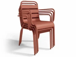 Comedor de jardín de metal una mesa L.160 con 2 sillones y 4 sillas^MYLIA Clearance