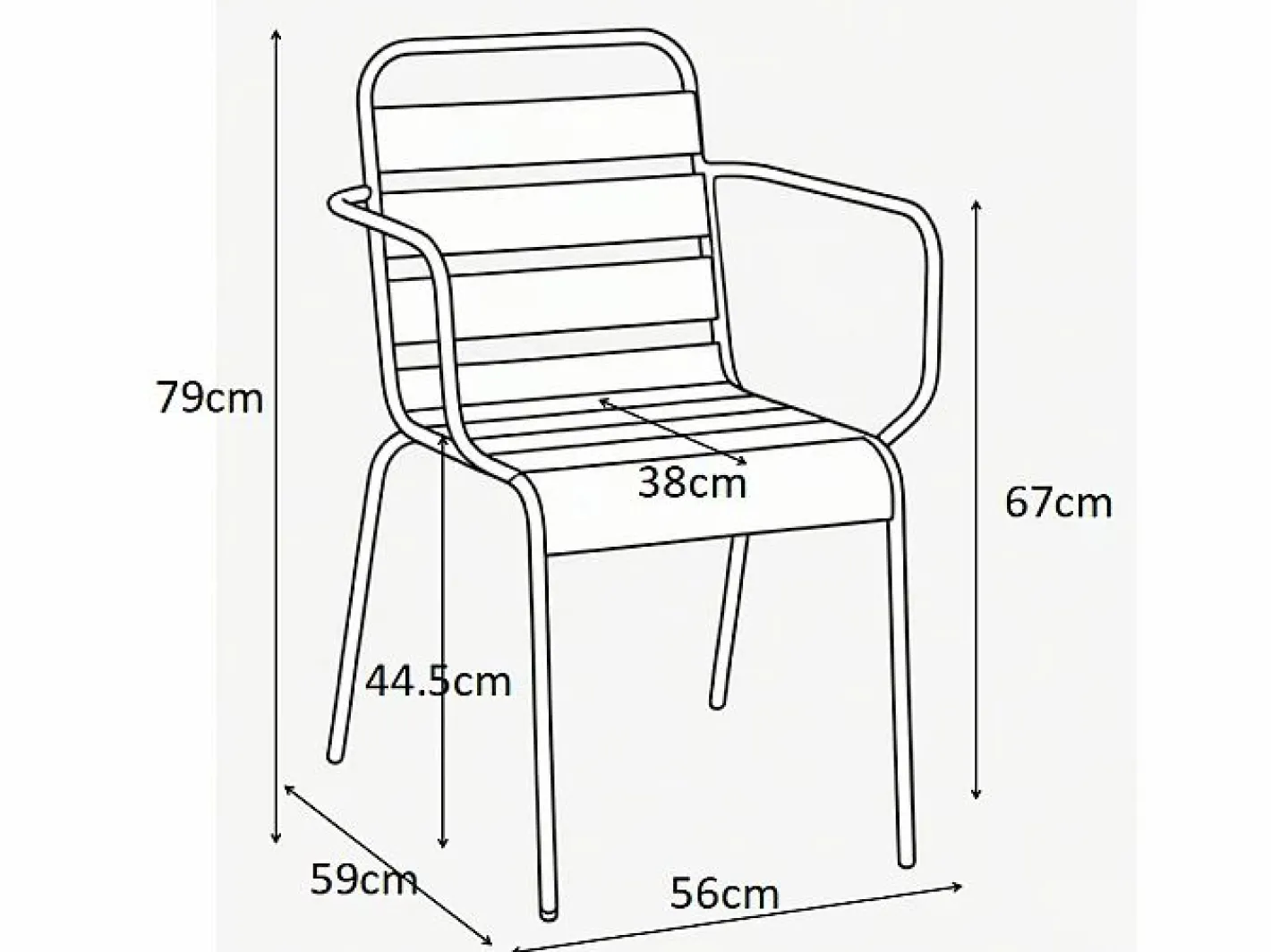 Comedor de jardín de metal 1 mesa, 6 sillones - MIRMANDE^MYLIA New