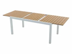 MYLIA Comedores De Jardín|Comedor de jardín extensible aluminio poliwood L.170 / 230 cm y 6 sillas Gris MACILA