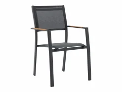 MYLIA Comedores De Jardín|Comedor de jardín extensible aluminio poliwood L.170/230 cm + 6 sillones Antracita MACILA