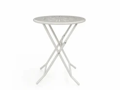 Comedor de jardín plegable de metal estilo hierro forjado - una mesa D.60 cm y 2 sillas - - GUERMANTES de^MYLIA Hot