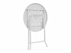 Comedor de jardín plegable de metal estilo hierro forjado - una mesa D.60 cm y 2 sillas - - GUERMANTES de^MYLIA Hot