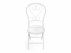Comedor de jardín plegable de metal estilo hierro forjado - una mesa D.60 cm y 2 sillas - - GUERMANTES de^MYLIA Hot