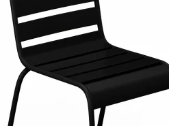MYLIA Comedores De Jardín|Comedor jardín metal - una mesa L.160 cm y 4 sillas apilables - MIRMANDE