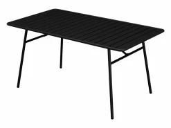 MYLIA Comedores De Jardín|Comedor jardín metal - una mesa L.160 cm y 4 sillas apilables - MIRMANDE