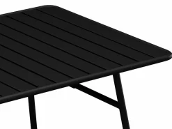 MYLIA Comedores De Jardín|Comedor jardín metal - una mesa L.160 cm y 4 sillas apilables - MIRMANDE