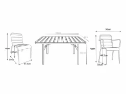 MYLIA Comedores De Jardín|Comedor jardín metal mesa An. 160 cm 2 sillas 4 sillas - Amarillo MIRMANDE