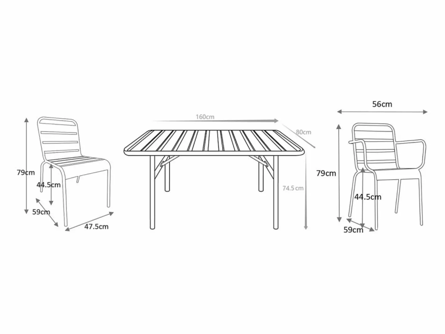MYLIA Comedores De Jardín|Comedor jardín metal mesa An. 160 cm 2 sillas 4 sillas - Amarillo MIRMANDE