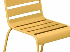 MYLIA Comedor jardín metal Mesa An. 160 cm y 4 sillas - Amarillo - MIRMANDE Mostaza Online