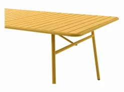 MYLIA Comedor jardín metal Mesa An. 160 cm y 4 sillas - Amarillo - MIRMANDE Mostaza Online