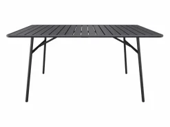 MYLIA Comedor jardín metal mesa y 8 sillas apilables - MIRMANDE de Gris antracita Best