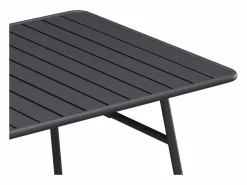 MYLIA Comedor jardín metal mesa y 8 sillas apilables - MIRMANDE de Gris antracita Best