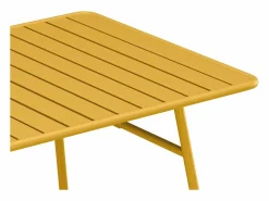 MYLIA Comedor jardín metal mesa y 8 sillas apilables - Amarillo - MIRMANDE Mostaza Outlet