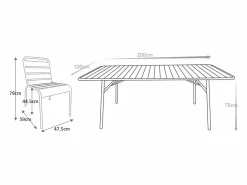 MYLIA Comedor jardín metal mesa y 8 sillas apilables - Amarillo - MIRMANDE Mostaza Outlet