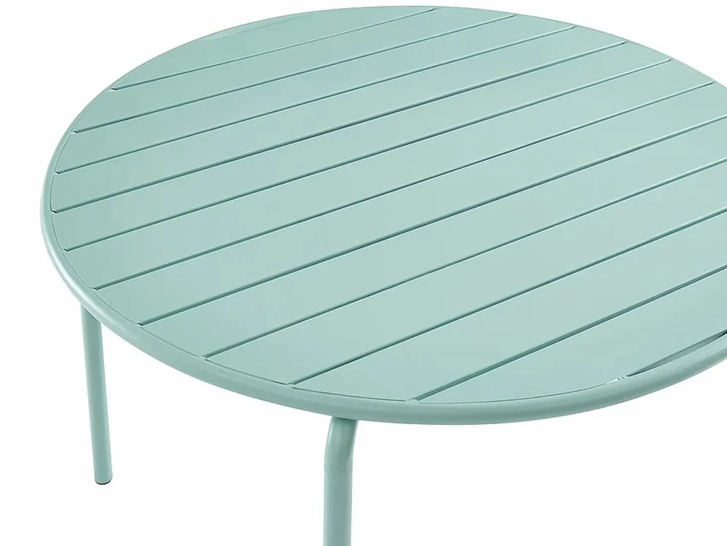 MYLIA Comedor jardín metal mesa+4sillas apilables Verde - MIRMANDE Verde almendra Best