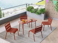MYLIA Comedor jardín para niños de metal - - POPAYAN Terracota Discount